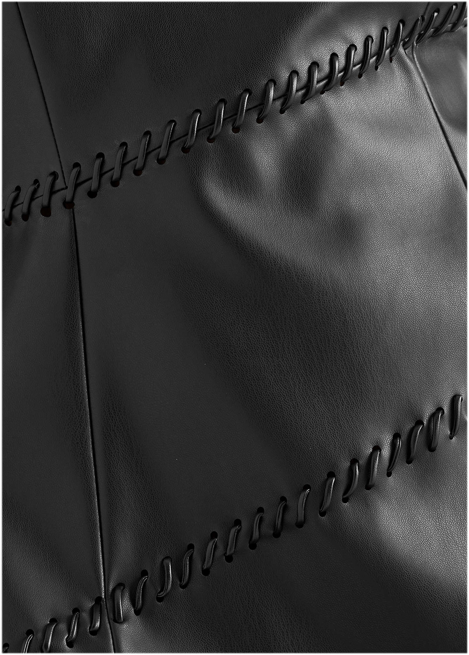 Faux Leather Mini Dress Jet Black