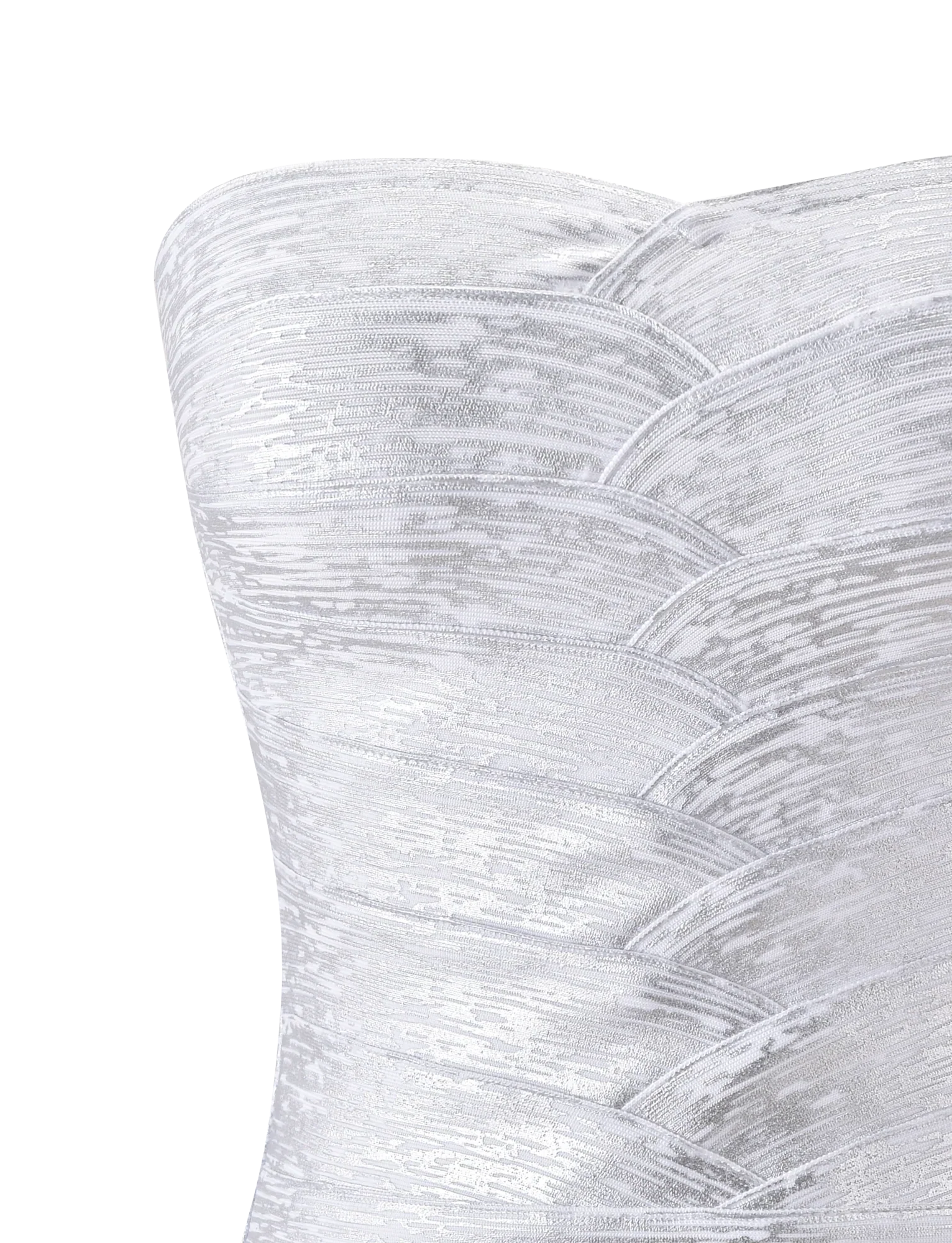 NIYA METALLIC BANDAGE TOP LIQUID SILVER