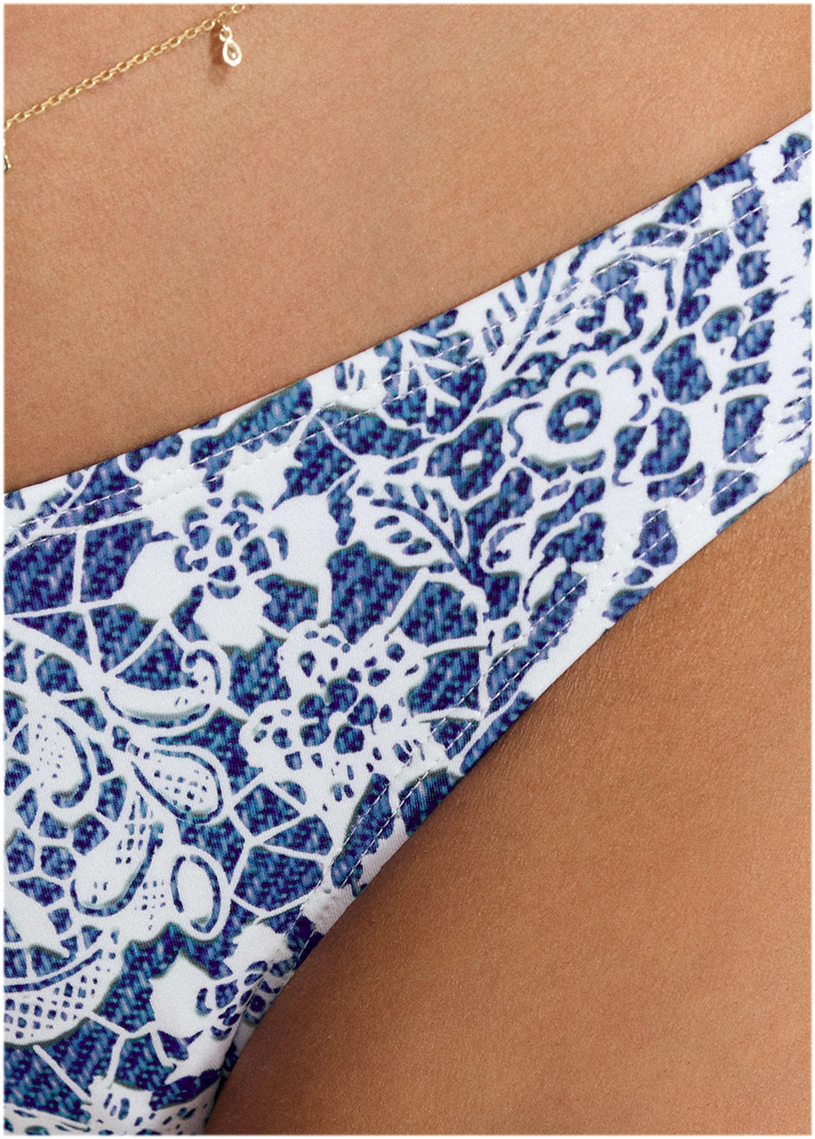 Bali Moderate Bikini Bottom Denim Anglaise Paisley