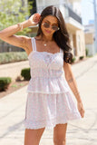 Aubrey Floral Lace Trim Babydoll Top