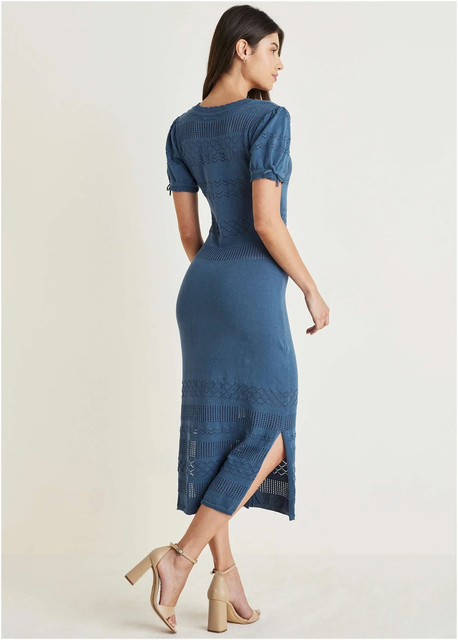 Pointelle Midi Dress Ensign Blue