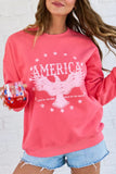 America Eagle Light Red Graphic Sweatshirt