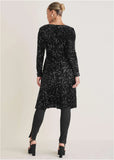Sequin Velvet Maxi Top Jet Black