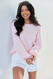 Lennon Blush and Ivory Striped Knit Sweater
