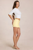 Denim Low Rise Skort in Lemon Yellow
