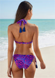 Tassel And Stitch Tie Side Bottom Zebra Rave