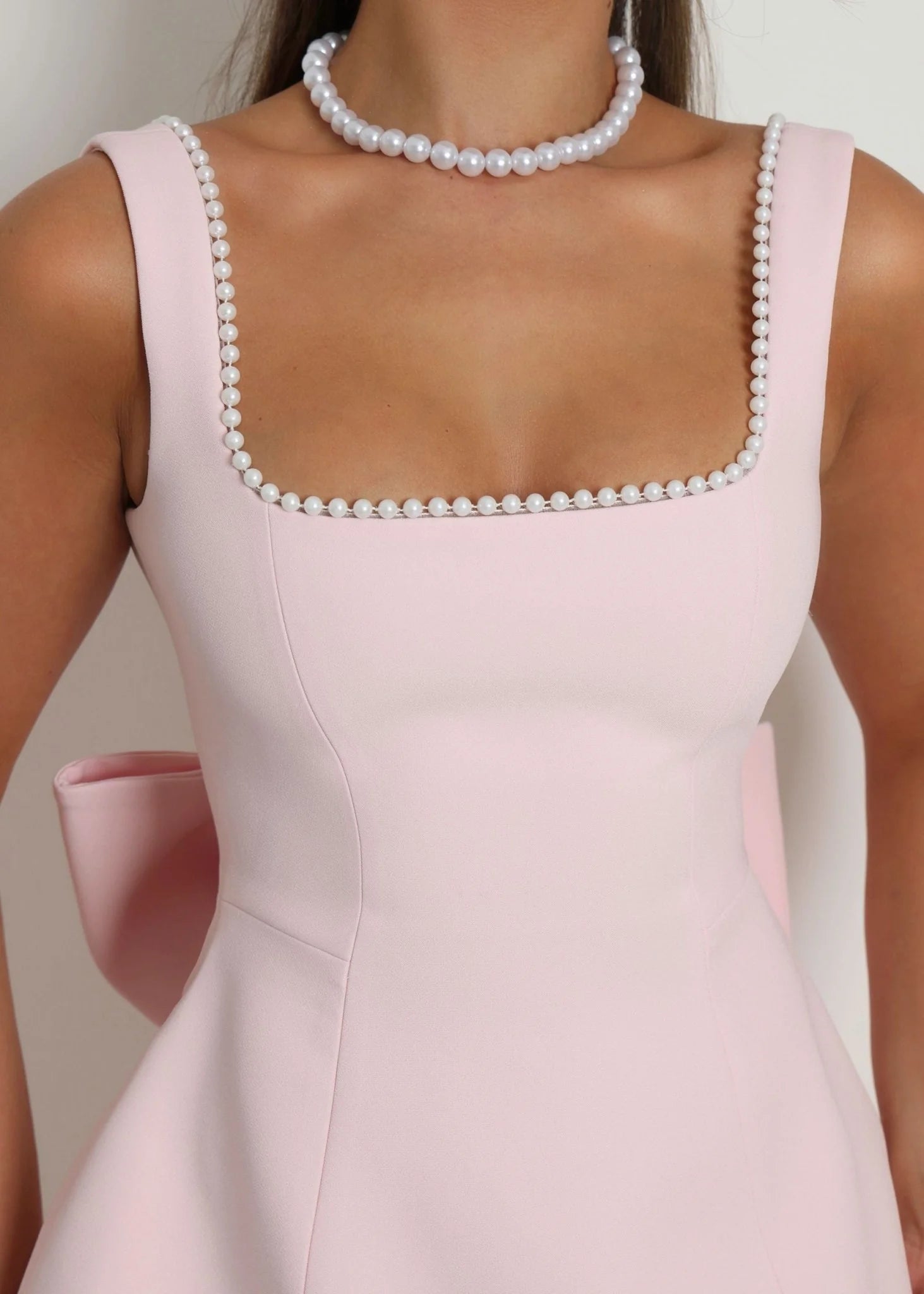 Admire You Structured Bow Mini Dress Pink