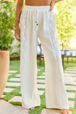 Ashley Ivory Textured Panel Swim Cover Up Pants