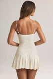 Modal Ruched A Line Mini Dress in Floral Print