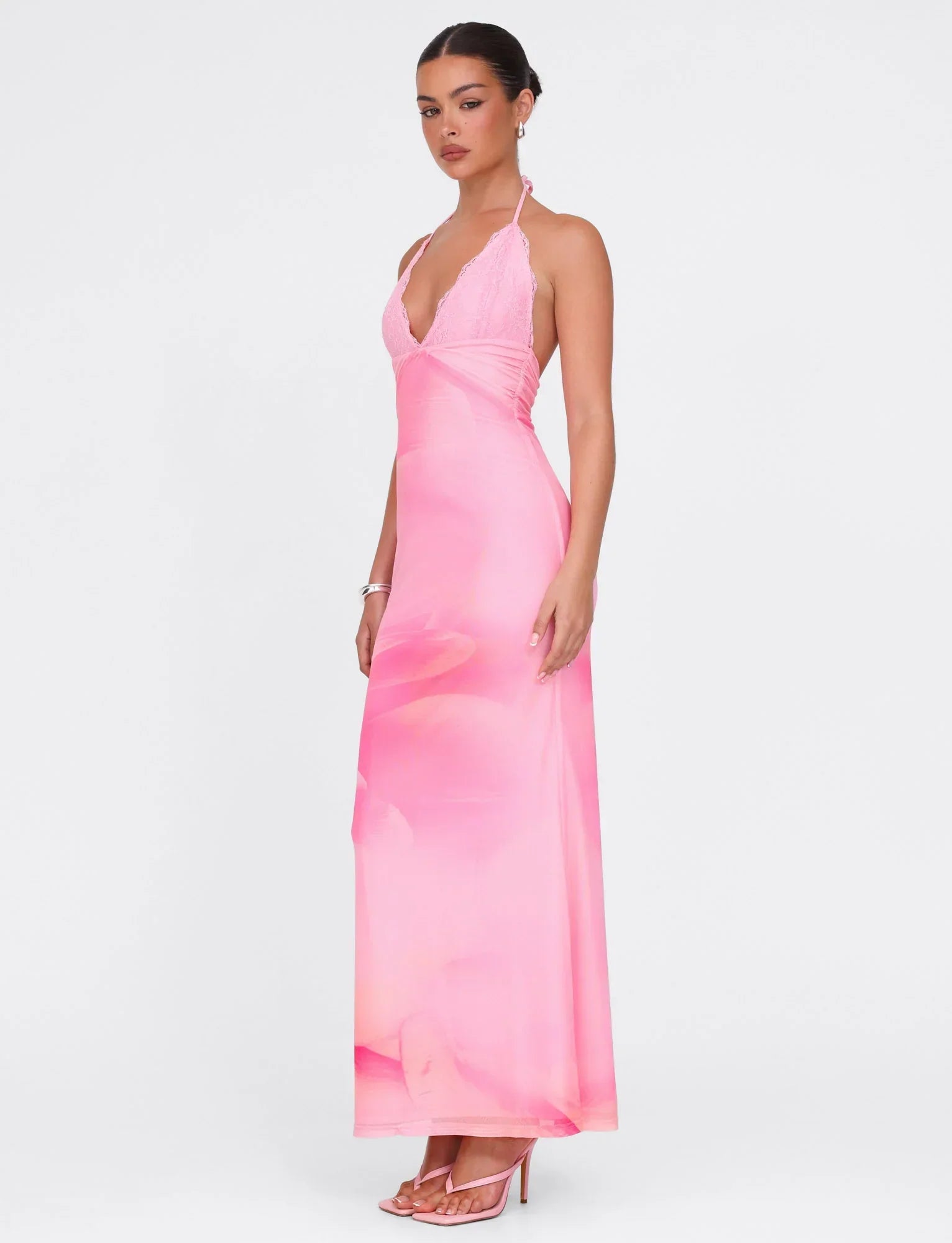 DENAE MAXI DRESS PINK FLORAL PINK BLOSSOM