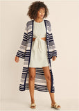 Stripe Duster Navy Multi