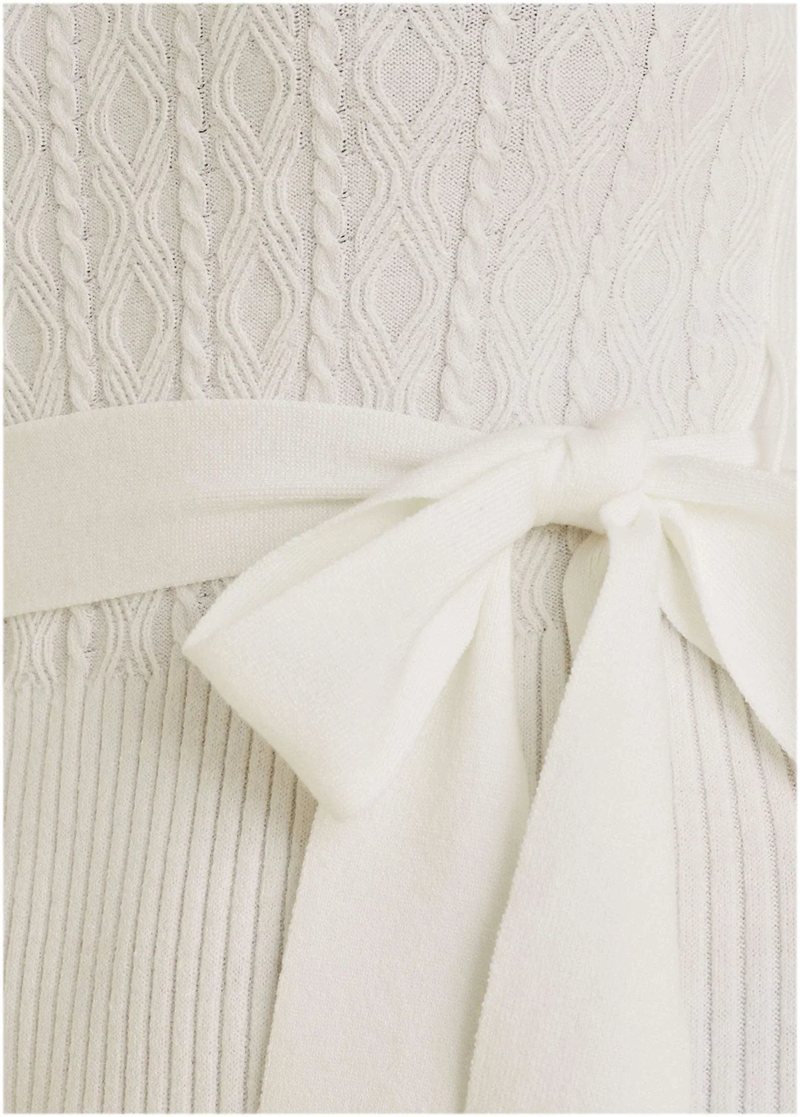 Belted Maxi Sweater Dress Off White