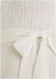 Belted Maxi Sweater Dress Off White