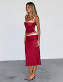 CALINE RUCHED CORSET RED
