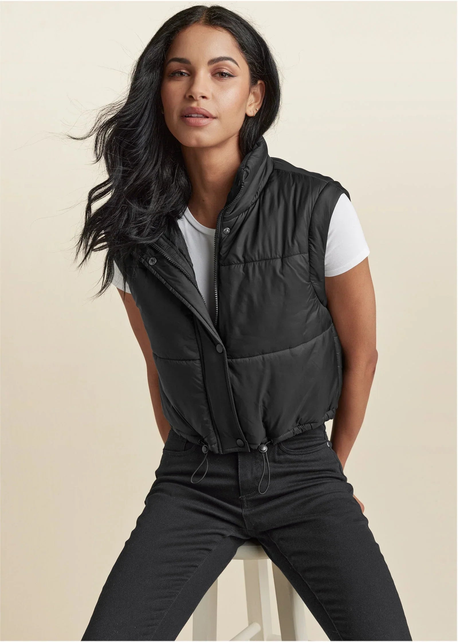 Convertible Puffer Coat Black