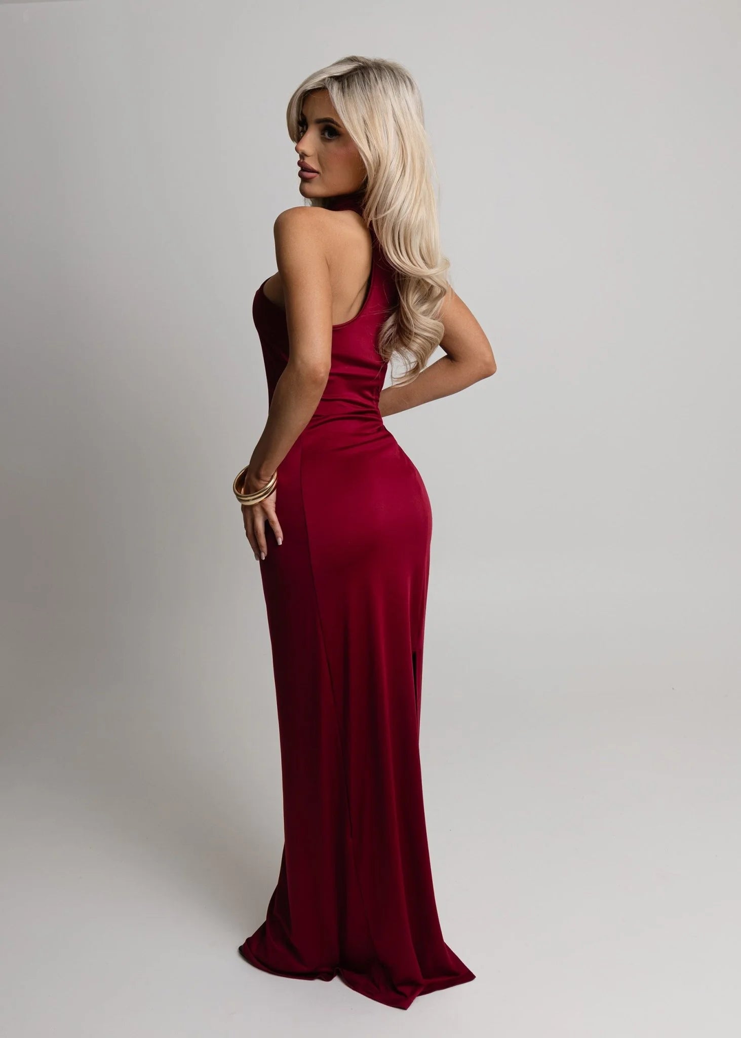 Romance Me Halterneck Maxi Wine