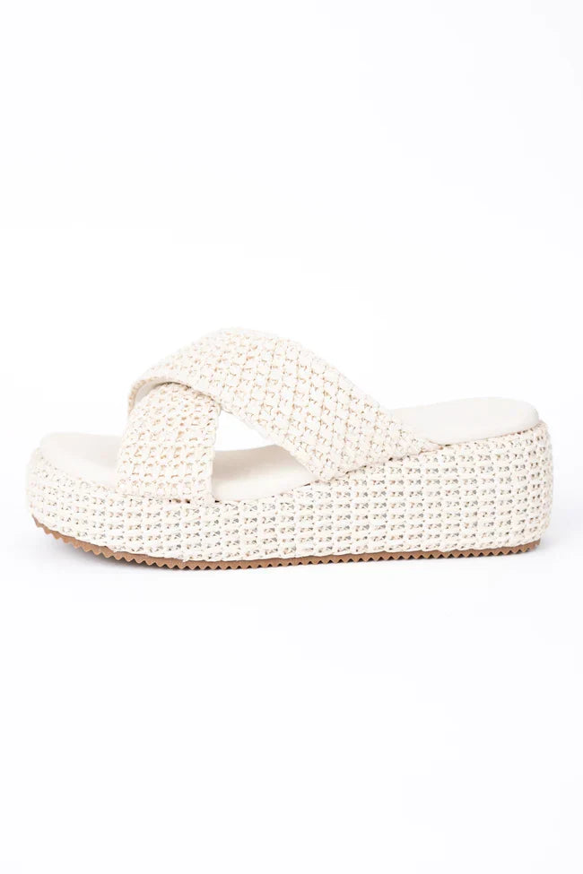 Clementine Ivory Cross Platform Sandals