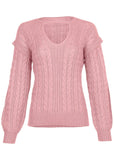 Cable Knit Cut Out Sweater Bleached Mauve