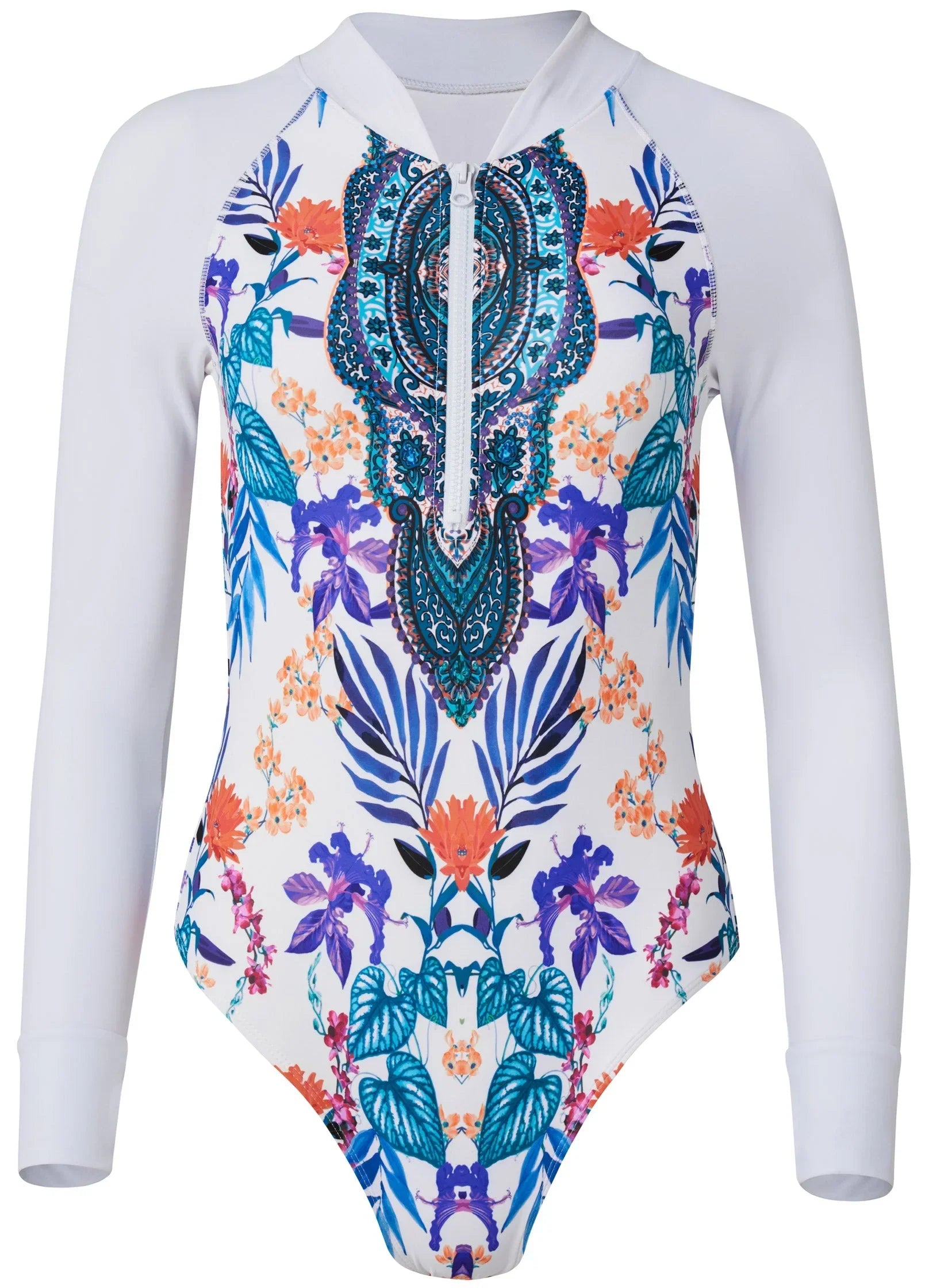 Blanc Long Sleeve One Piece Floral Fancy