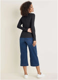Deep Scoop Neck Ribbed Top Jet Black