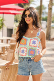 Carlie Mint Crochet Tank