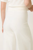 Cropped Ponte Knit Wide Leg Pant