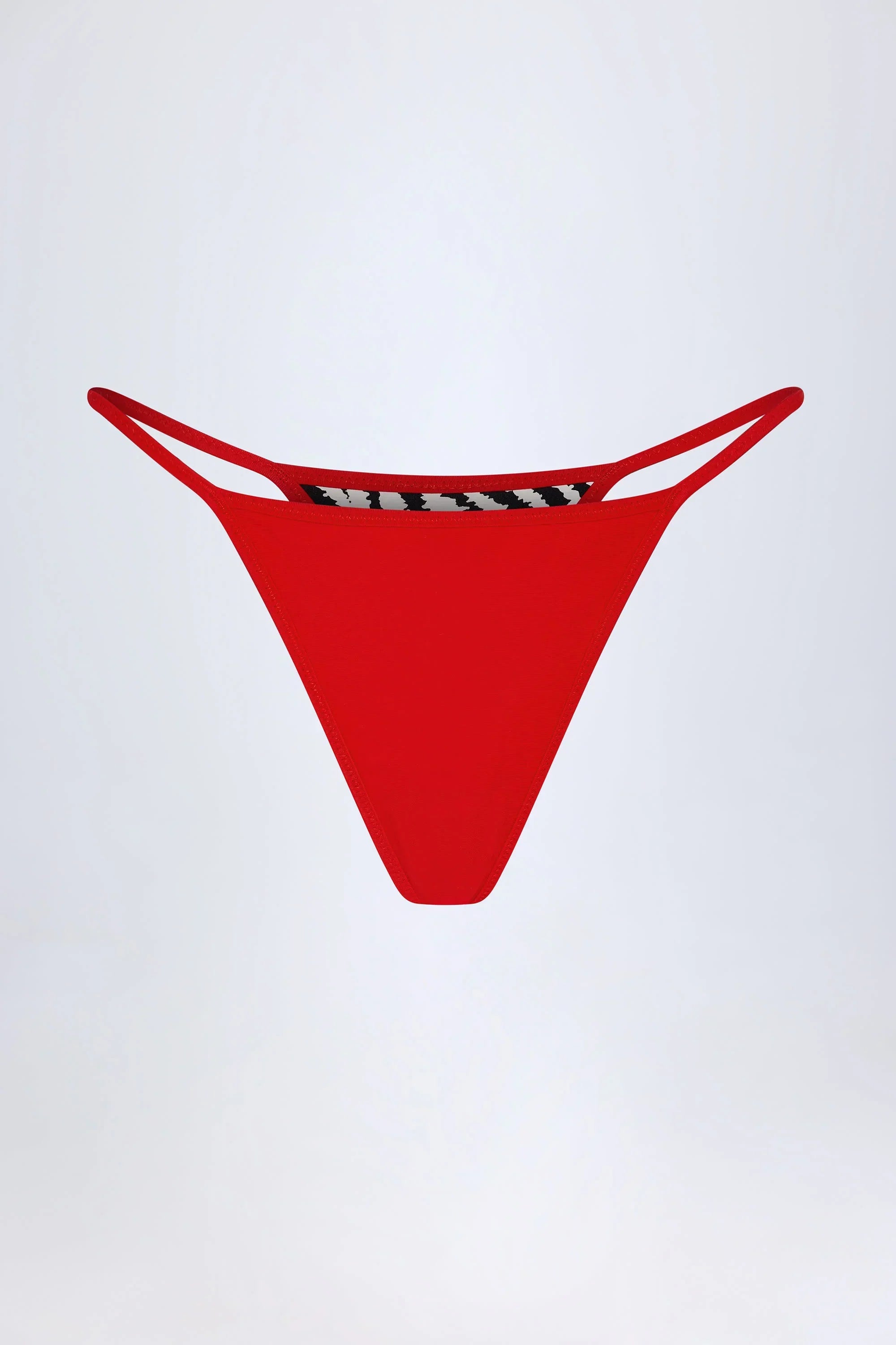 Thong Bikini Bottoms in Zebra Print