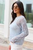 Hannah Light Blue Open Knit Sweater