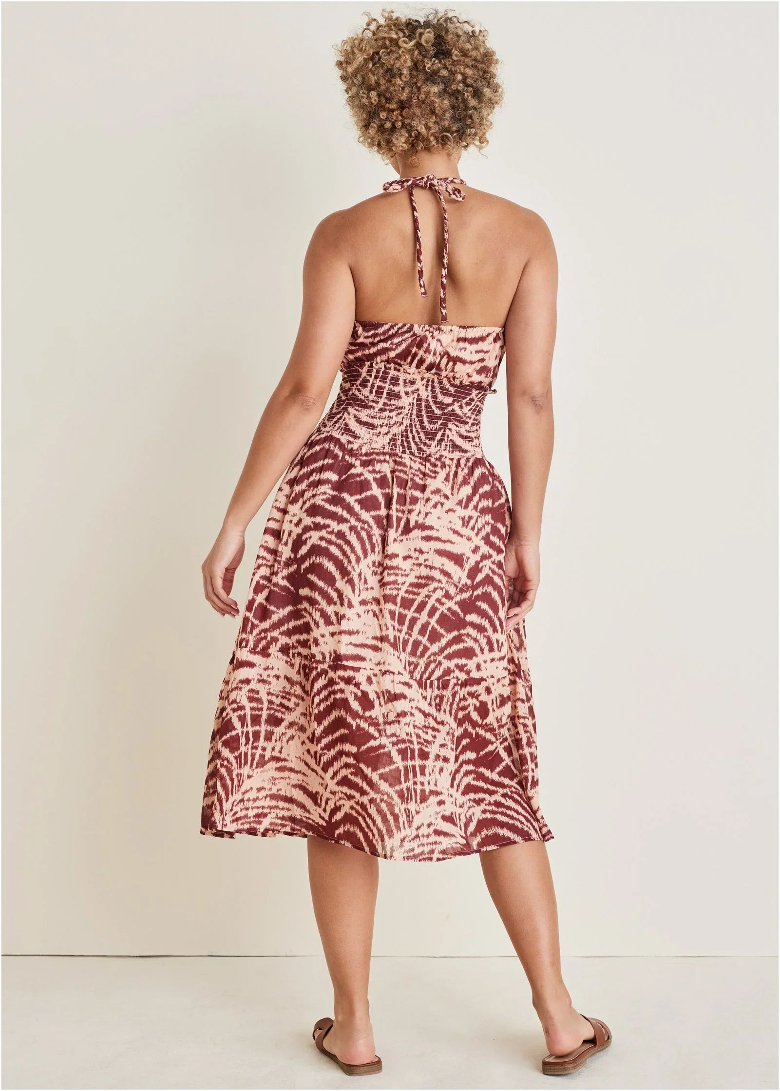 Halter Midi Dress Mystic Palm