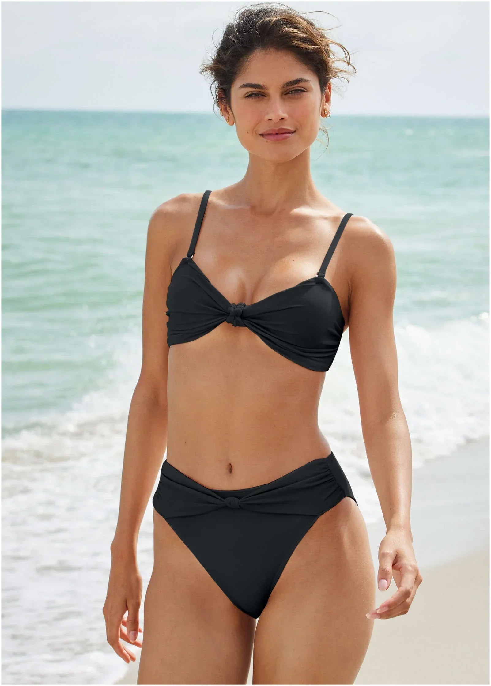 Knot Detail Bikini Bottom Black Beauty