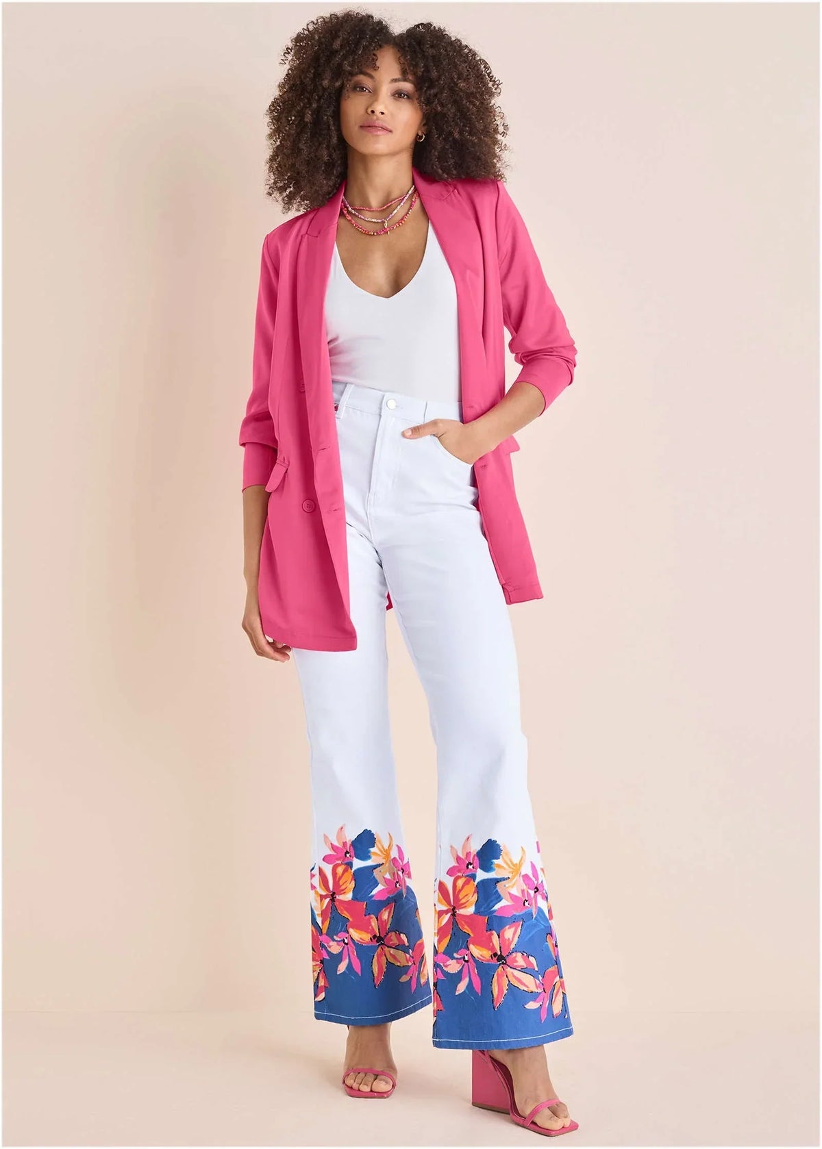 Flower Printed Modern Flare Flower Wave