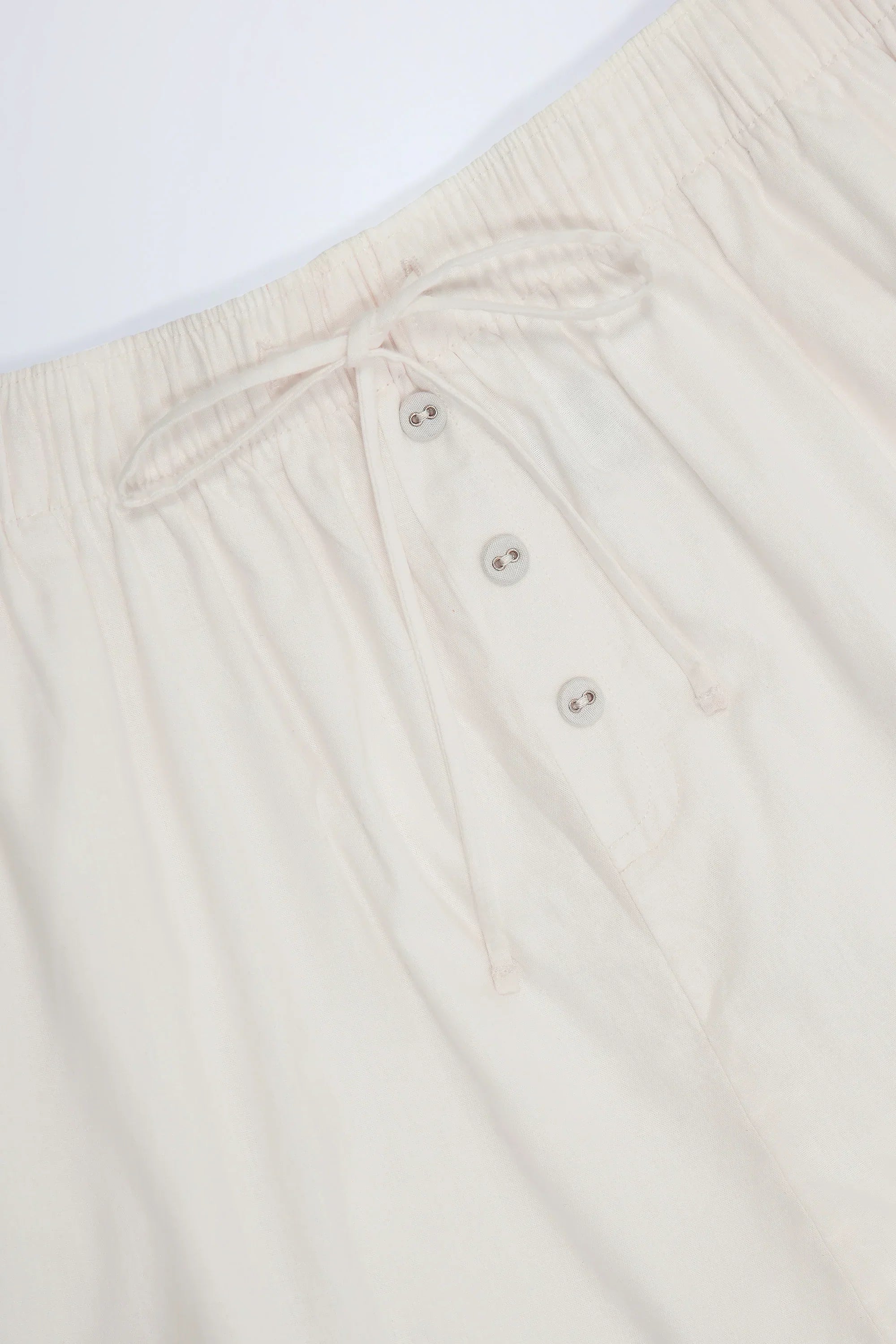 Tie Front Cotton Poplin Shorts in White