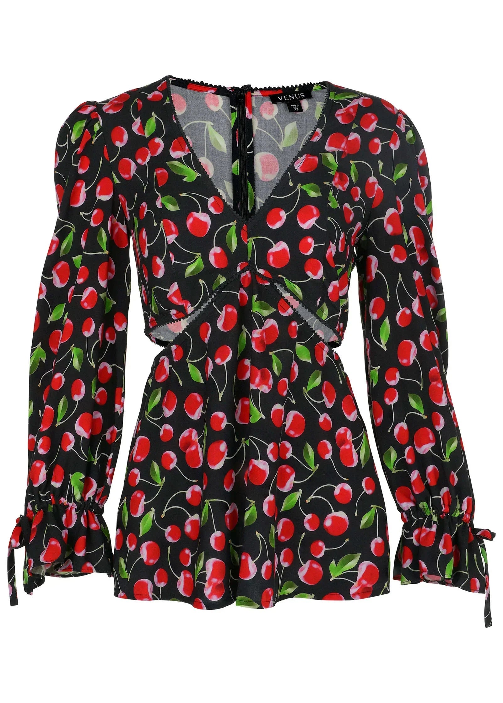 Cut Out Waist Blouse Very Cherry
