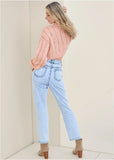 Cropped Pointelle Sweater Peach