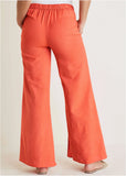 Linen Side Slit Pant Burnt Orange