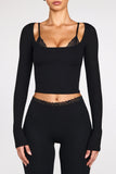 Modal Mid Rise Flared Trousers in Black