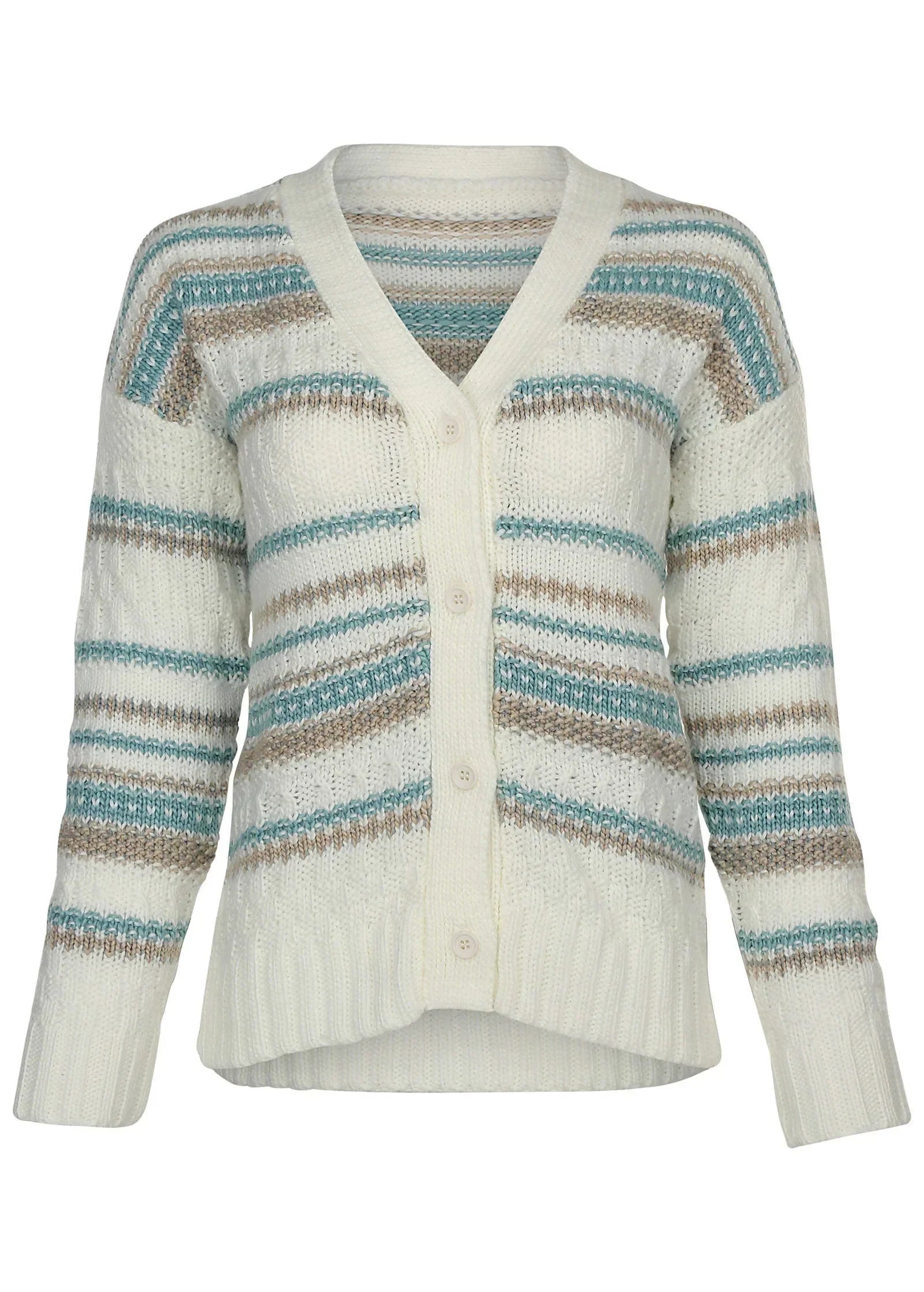 Stripe Cardigan Light Blue Stripes