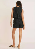 Paisley Eyelet Romper Black