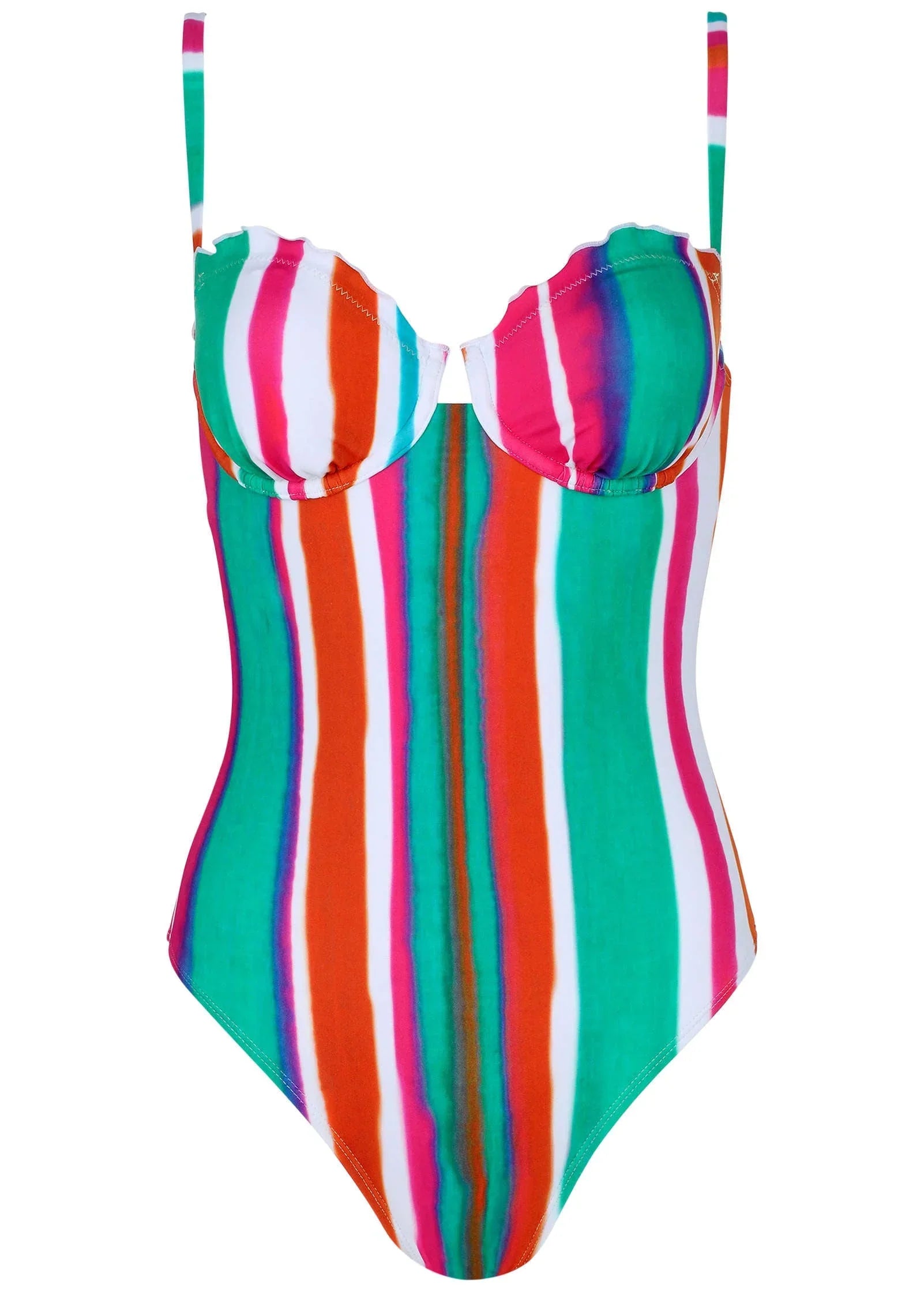 Bermuda Underwire Swimsuit Watercolor Stripe