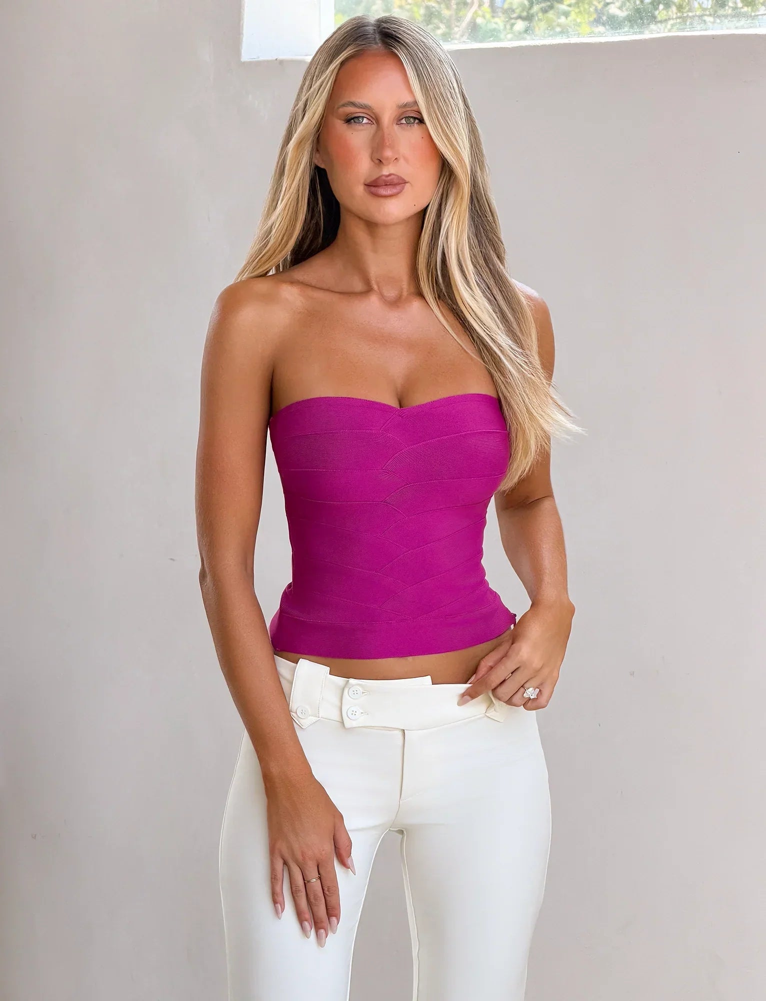 NIYA BANDAGE TOP MAGENTA