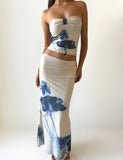 JANIS MAXI SKIRT INDIGO FLORAL