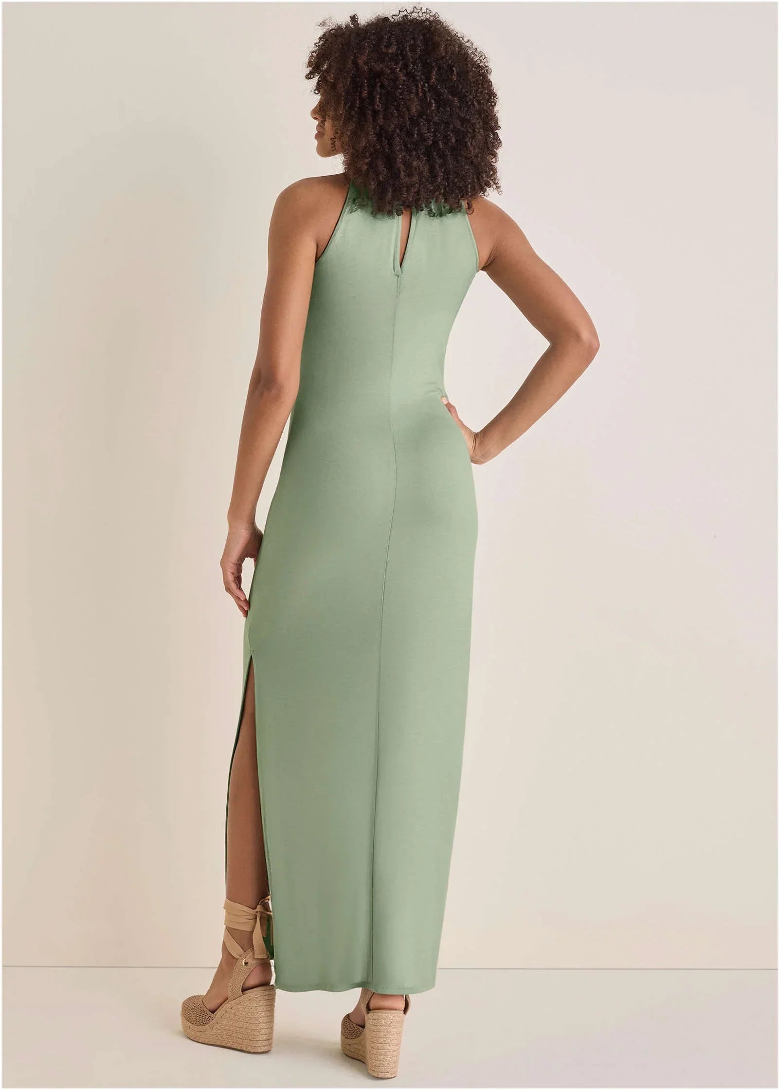 Halter Maxi Dress Iceberg Green