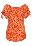 Off The Shoulder Blouse Orange Multi