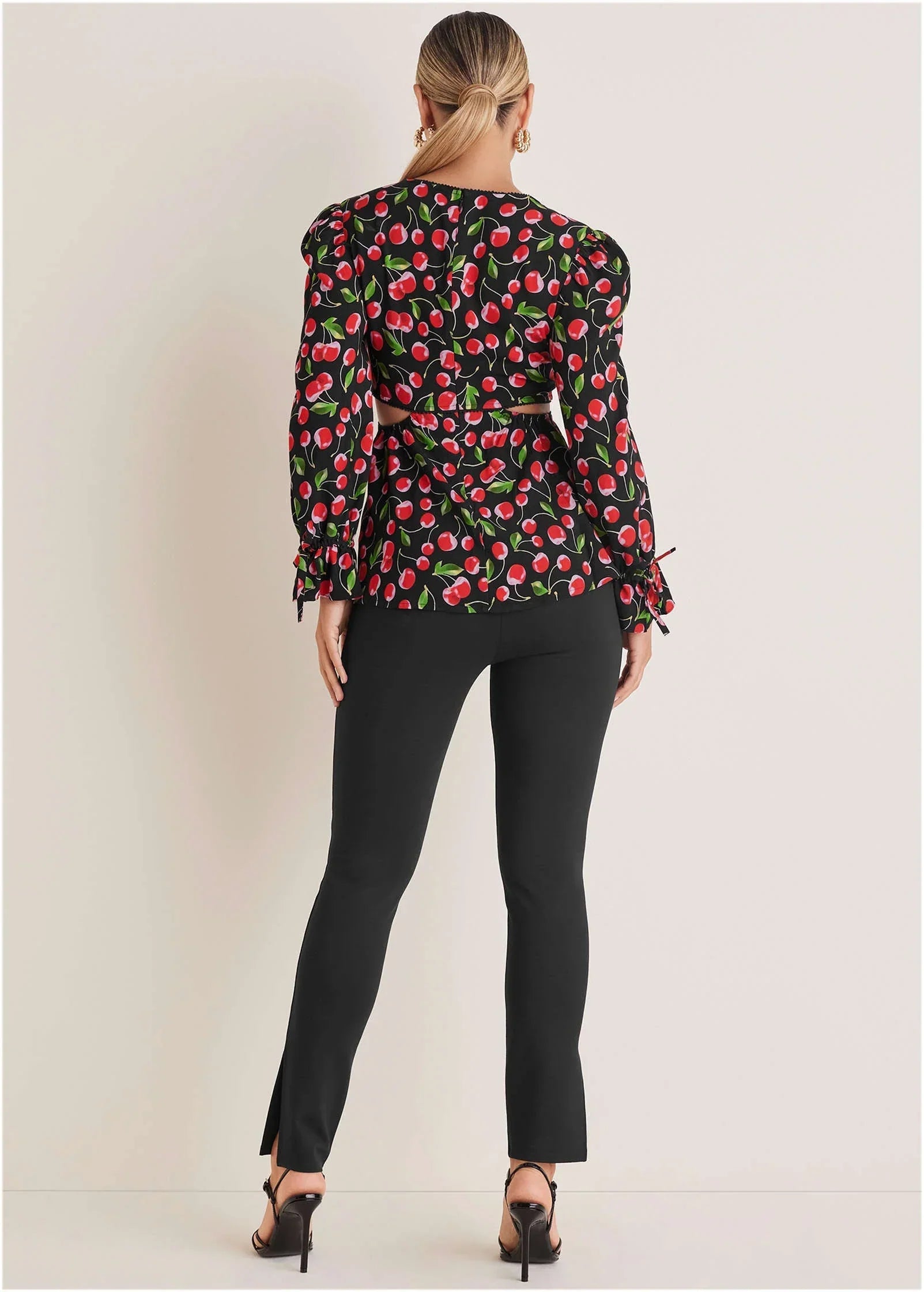 Cut Out Waist Blouse Very Cherry