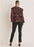 Cut Out Waist Blouse Very Cherry