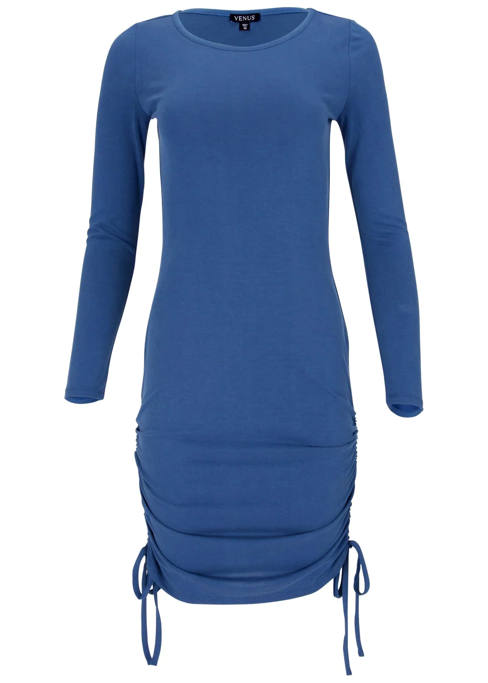 Drawstring Ruched Mini Dress Sodalite Blue