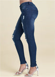 Ripped Skinny Jeans Dark Wash