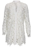 Star Lace Button Down White