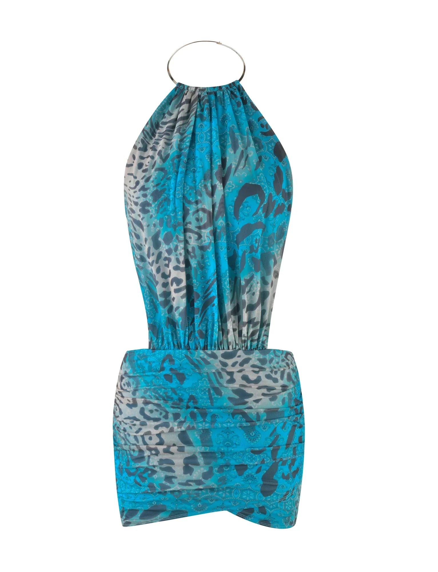 EVANNA MINI DRESS MULTI LEOPARD LEOPARD SWIRL