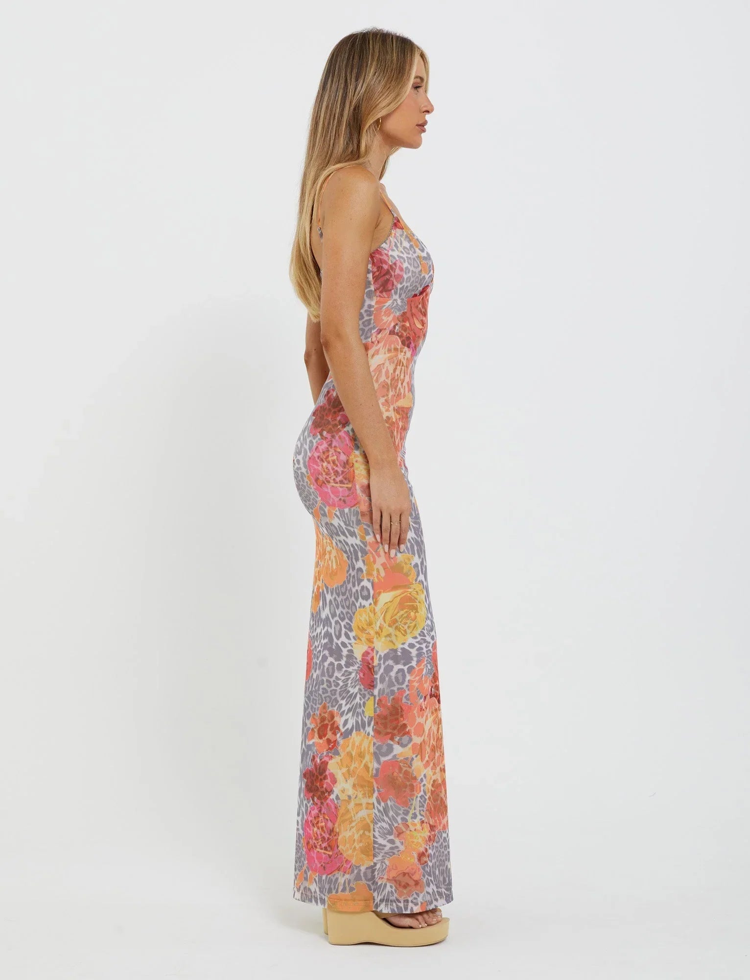 JULIANNA DRESS MULTI LEOPARD ORANGE LEOPARD